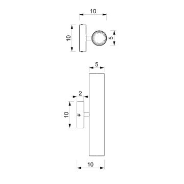 Настенный светильник WALL 2xGU10/8W/230V латунь