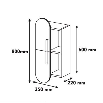 Настенный шкафчик ROSE 80x35 см желтый/коричневый