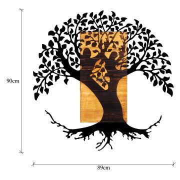 Настенное украшение 89x90 см дерево дерево/металл