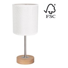 Настільна лампа BENITA 1xE27/60W/230V 30 см білий/дуб – FSC сертифіковано