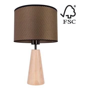 Настільна лампа MERCEDES 1xE27/40W/230V діаметр 43 см коричневий/дуб – FSC сертифіковано