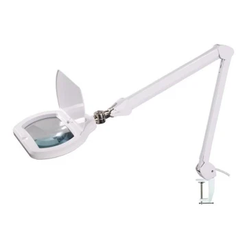 Настільна LED лампа з лупою з регулюванням яскравості LED/12W/230V білий