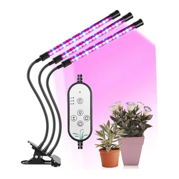 Настільна LED лампа з регулюванням яскравості з затискачем для вирощування рослин LED/12W/5V