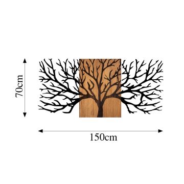 Настінний декор 150x70 см дерево дерево/метал
