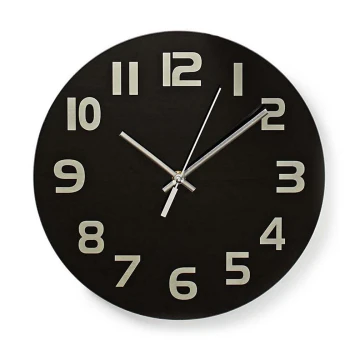 Настінний годинник 1xAA/1,5V скло 30 см чорний