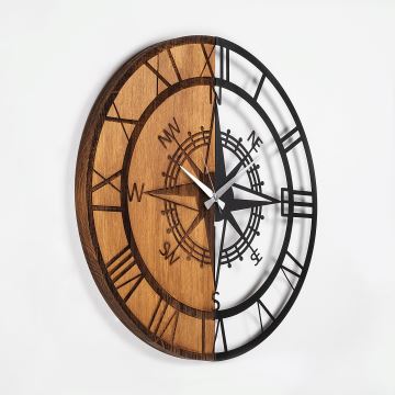 Настінний годинник діаметр 56 см 1xAA дерево/метал
