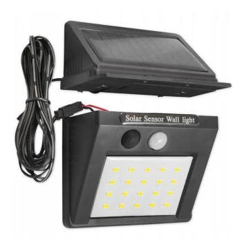 Настінний LED світильник на сонячній батареї з датчиком і додатковою панеллю LED/0,55W/3,7V IP65