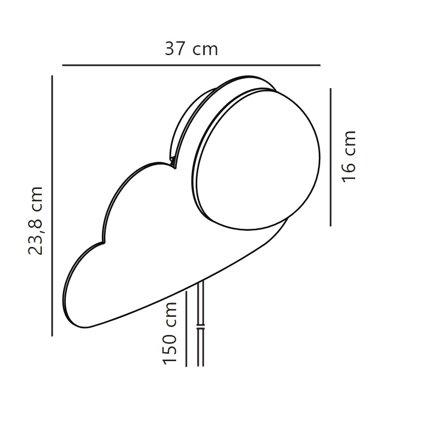 Nordlux - Детский настенный светильник SKYKU CLOUD 1xE14/25W/230V облако