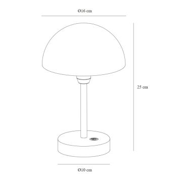 Nordlux - LED Вулична настільна акумуляторна лампа з регулюванням яскравості ELLEN LED/2,8W/3,7V IP44 чорний