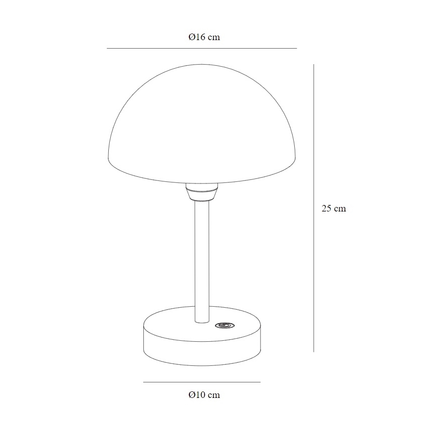 Nordlux - LED Вулична настільна акумуляторна лампа з регулюванням яскравості ELLEN LED/2,8W/3,7V IP44 чорний