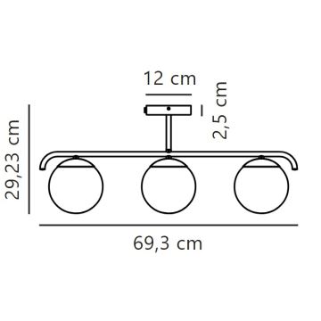 Nordlux - Люстра на штанге GRANT 3xE14/25W/230V черный