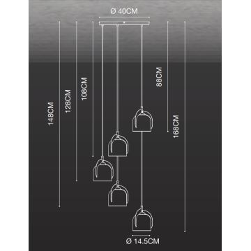 Nordlux - Подвесная люстра BOSHI 5xE14/40W/230V