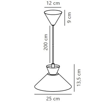 Nordlux - Подвесная люстра DIAL 1xE27/40W/230V диаметр 25 см серый