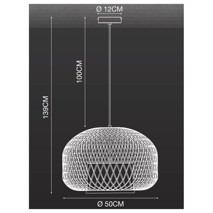 Nordlux - Подвесная люстра HISOKA 1xE27/40W/230V черный/бамбук