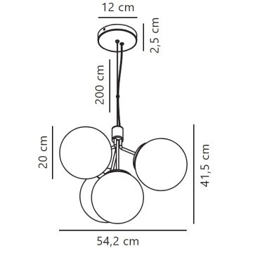 Nordlux - Подвесная люстра IVONA 4xE27/28W/230V черный