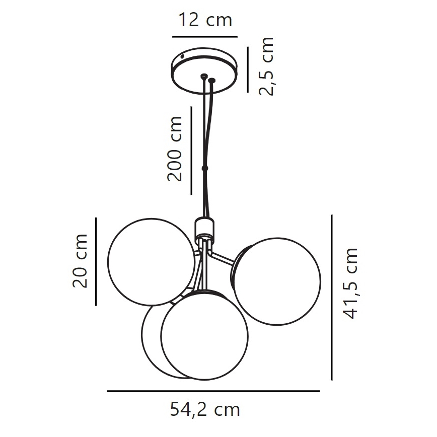 Nordlux - Подвесная люстра IVONA 4xE27/28W/230V черный