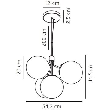 Nordlux - Подвесная люстра IVONA 4xE27/28W/230V золотистый