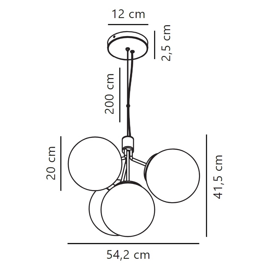 Nordlux - Подвесная люстра IVONA 4xE27/28W/230V золотистый