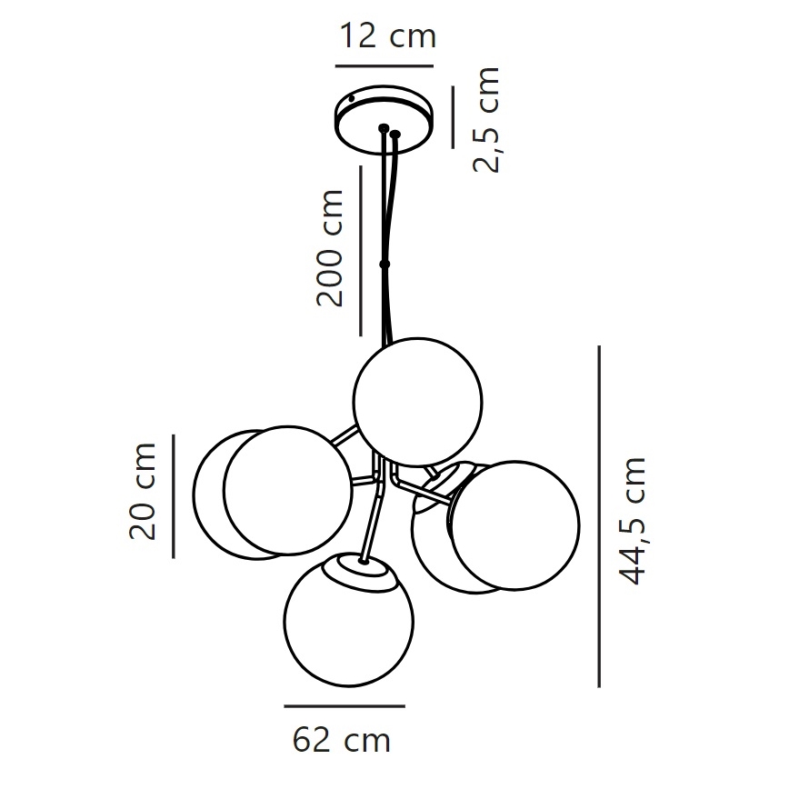 Nordlux - Подвесная люстра IVONA 6xE27/28W/230V золотистый