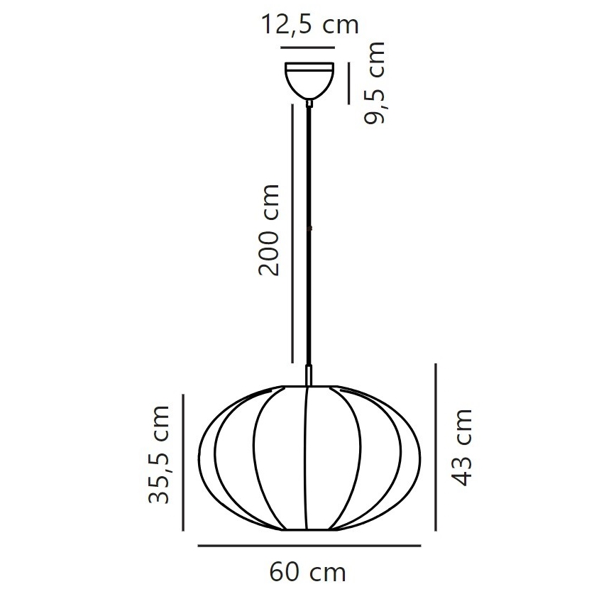 Nordlux - Підвісна люстра AERON 1xE27/40W/230V діаметр 60 см