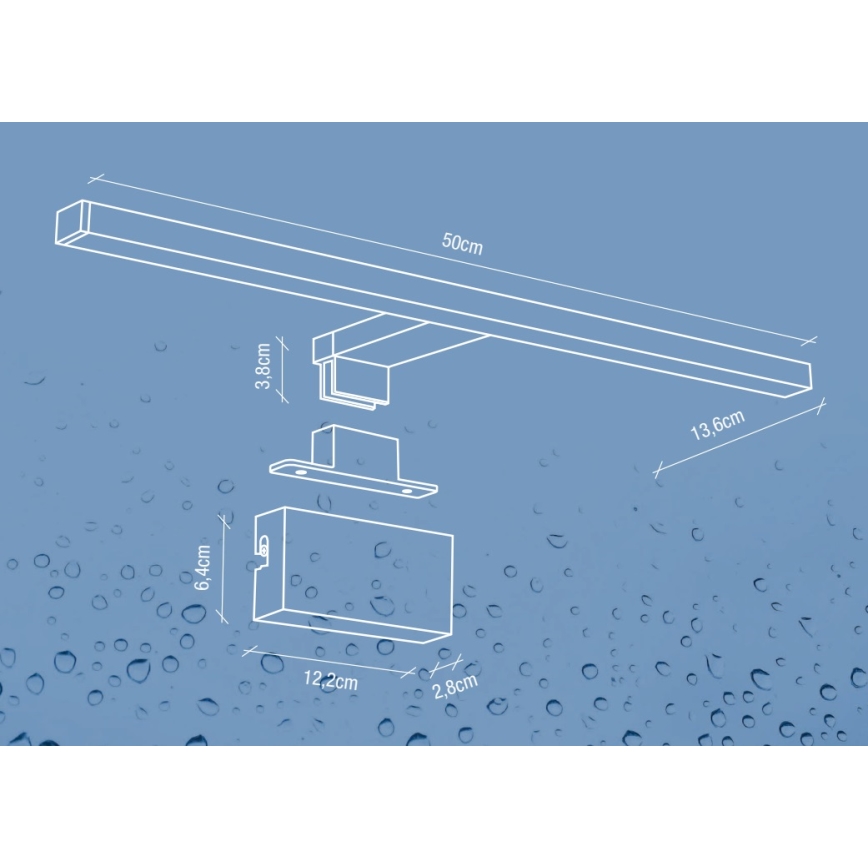 Nordlux - Светодиодная подсветка для зеркала в ванной комнате MARLEE LED/8,9W/230V IP44 4000K 50 см черный