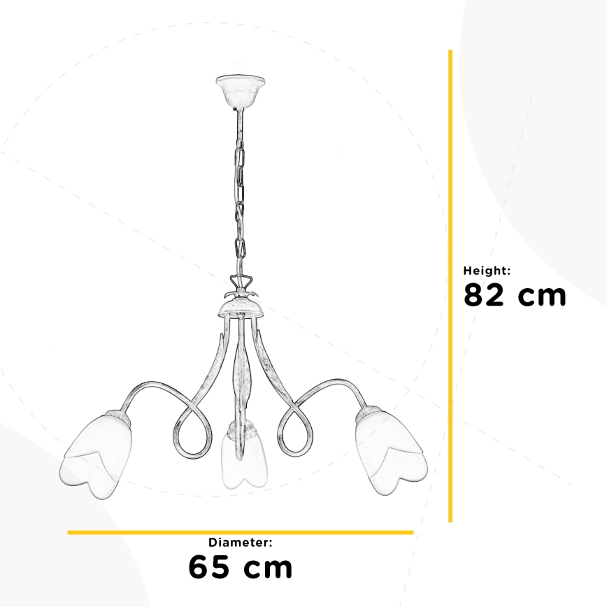 ONLI - Люстра на цепи DOPPIO GIRO 3xE14/6W/230V бронзовый