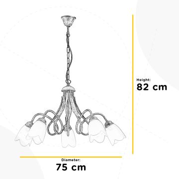 ONLI - Люстра на цепи DOPPIO GIRO 5xE14/6W/230V золотой