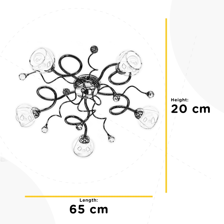 ONLI - Пристельова люстра WENDY 5xE14/6W/230V глянцевий хром