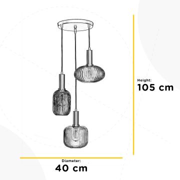 ONLI - Подвесная люстра DOROTY 1xE27/22W/230V синий/золотистый