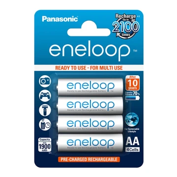 Panasonic Eneloop BK-3MCCE - Аккумуляторная батарейка AA Eneloop NiMH/1,2V/1900mAh 4 шт.