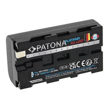 PATONA - Акумулятор Sony NP-F550/F330/F570 3500mAh Li-Ion Platinum зарядка USB-C