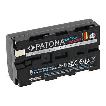 PATONA - Аккумулятор Sony NP-F550/F330/F570 3500mAh Li-Ion Platinum зарядка USB-C