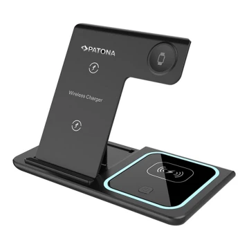 PATONA - Бездротовй зарядний пристрій 3v1 діаметр iPhone чорний