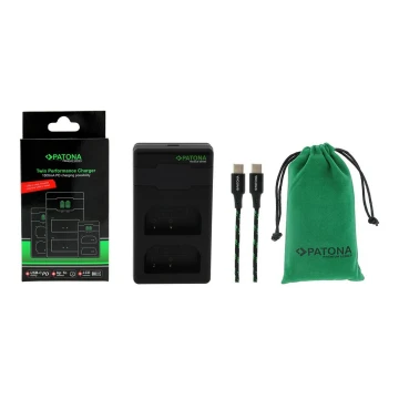 PATONA - Быстрое зарядное устройство Dual Panasonic DMW-BLF19 + кабель USB-C 0,6м