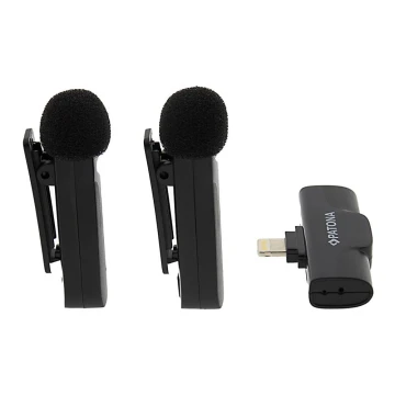 PATONA - НАБОР 2x Беспроводной микрофон с зажимом для iPhone USB-C 5V