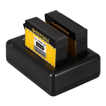 PATONA - Зарядное устройство Dual GoPro Hero 4 USB + 2x аккумулятора Aku 1160mAh
