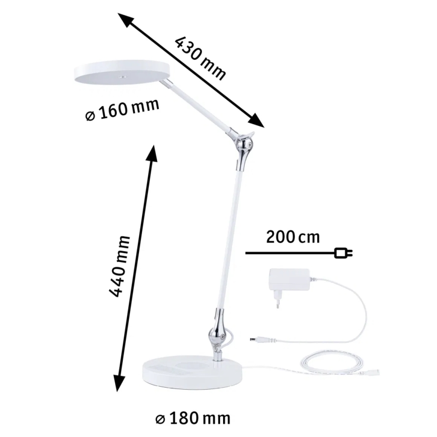 Paulmann 78011 - LED/11W Сенсорная настольная лампа с регулированием яркости NUMIS 230V 2700/4000/6500K белый