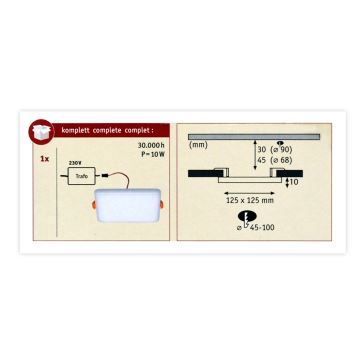 Paulmann 92397 - LED/8,5W IP44 Встроенный светильник для ванной комнаты VARIFIT 230V