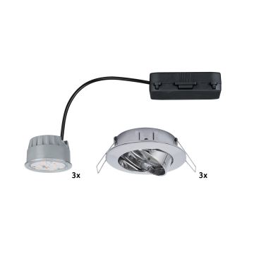 Paulmann 92821 - НАБІР 3x LED/7W IP23 Вбудований стельовий світильник для ванної з регулюванням яскравості COIN 230V