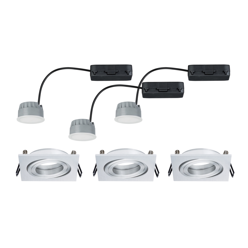 Paulmann 92839 - НАБОР 3x LED/7W IP23 Встроенный светильник для ванной комнаты с регулированием яркости COIN 230V