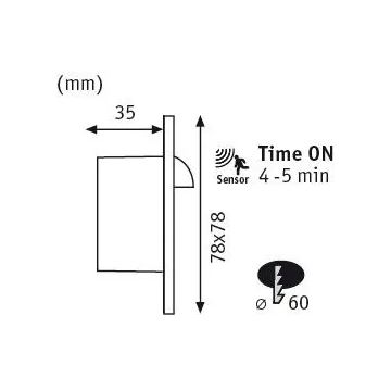 Paulmann 92923 - LED/1,1W Лестничный светильник с датчиком WAND 230V 2700K