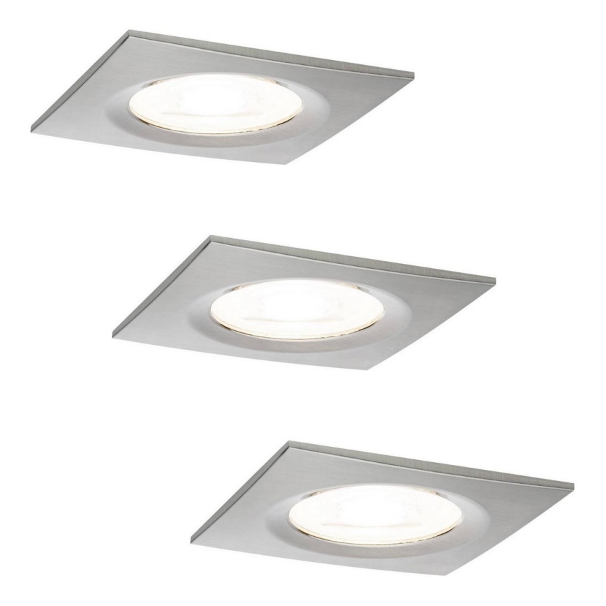 Paulmann 93615 - НАБІР 3x LED/7W IP44 Світильник для підвісної стелі для ванної з регулятором яскравості