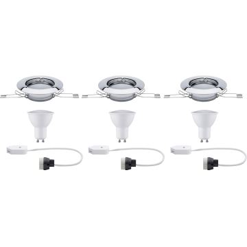 Paulmann 93657 - Набор 3x встраиваемых светильника 230V LED/GU10/4,5W