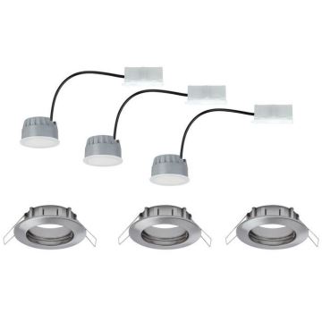 Paulmann 93958 - НАБОР 3x LED/6,8W IP44 Встроенный светильник для ванной комнаты с регулированием яркости COIN 230V