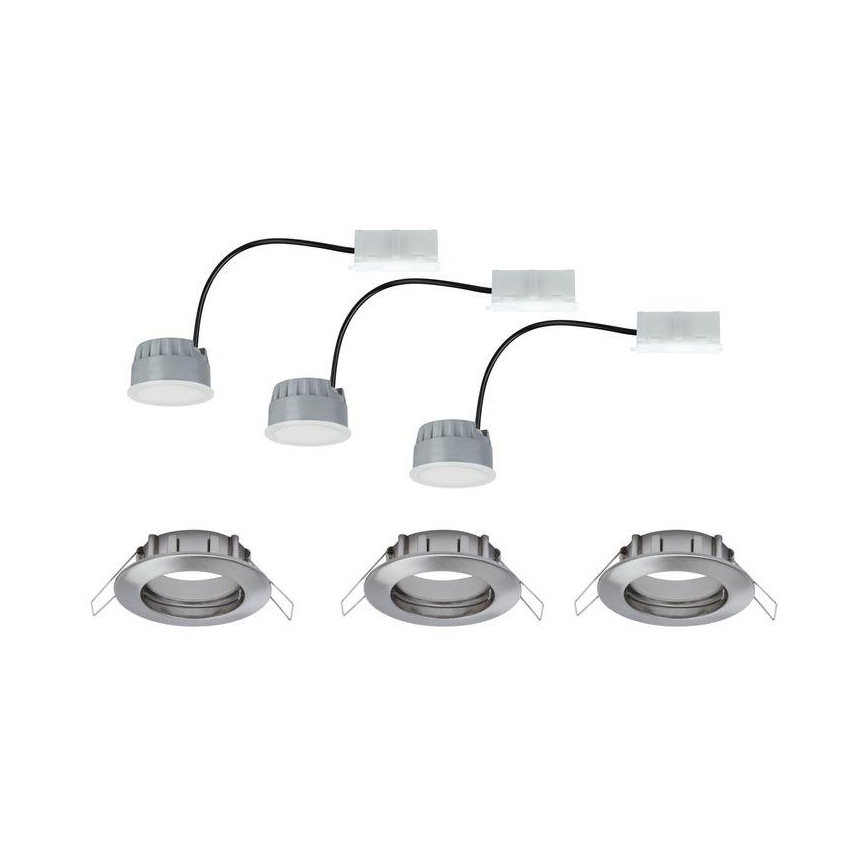 Paulmann 93958 - НАБОР 3x LED/6,8W IP44 Встроенный светильник для ванной комнаты с регулированием яркости COIN 230V