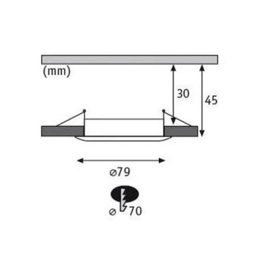 Paulmann 93976 - НАБОР 3xLED/6,8W IP44 Встроенный светильник для ванной комнаты COIN 230V