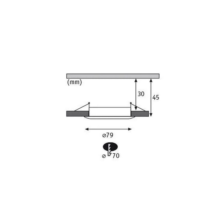 Paulmann 93976 - НАБОР 3xLED/6,8W IP44 Встроенный светильник для ванной комнаты COIN 230V