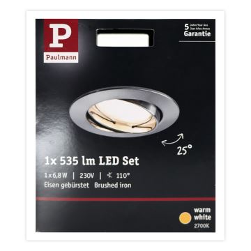 Paulmann 93979 - LED/6,8W IP23 Вбудований стельовий світильник для ванної COIN 230V