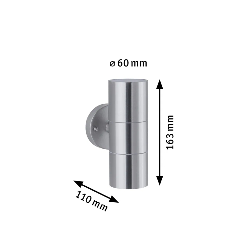 Paulmann 94331 - 2xGU10/10W IP44 Вуличний настінний світильник FLAME 230V