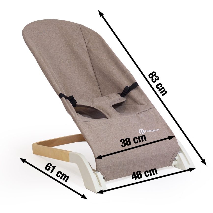 PETITE&MARS - Детское кресло-жезлонг CALMY коричневый